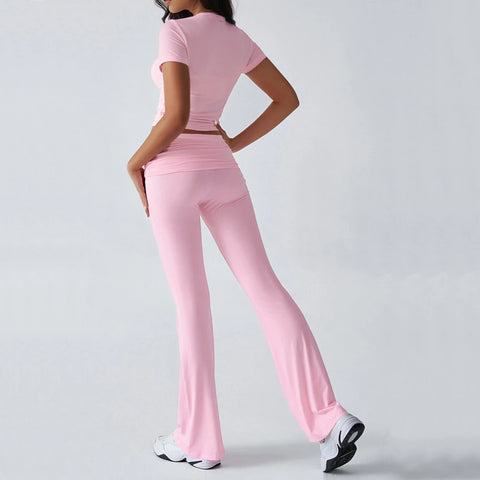 Foldable 2PCS Yoga Set Women Short