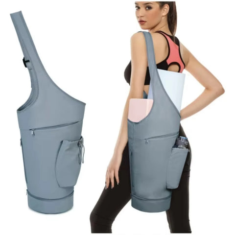 Yoga Mat Large Opening Long Tote Waterproof Wet Pocket  Holder