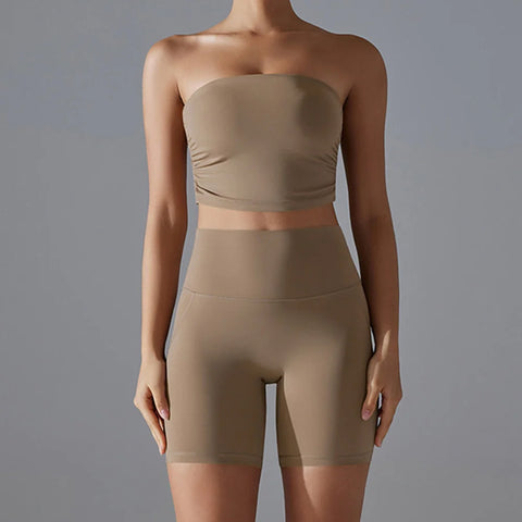Non-slip Insert Strapless Sports Bra