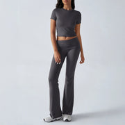 Foldable 2PCS Yoga Set Women Short