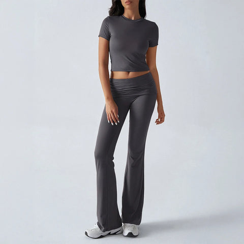 Foldable 2PCS Yoga Set Women Short