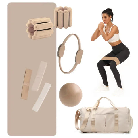 2025 Hot Sale Custom Logo Yoga Pilates Accessories Silicone Ankle Weight Yoga Mat Foam Roller Home Gym Fitness Kit