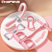 5pcs Yoga Equipment Set, Including Leg Training Clip, Yoga Stretching Ring, 8 Shaped Resistance Rope, Pedal Puller, Yoga Fitness