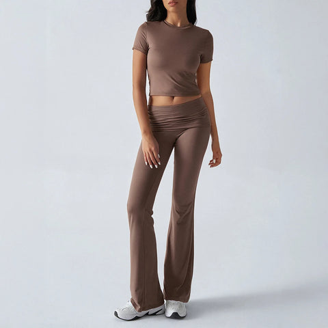 Foldable 2PCS Yoga Set Women Short