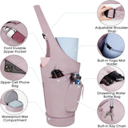 Yoga Mat Large Opening Long Tote Waterproof Wet Pocket  Holder