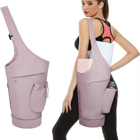 Yoga Mat Large Opening Long Tote Waterproof Wet Pocket  Holder