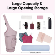 Yoga Mat Large Opening Long Tote Waterproof Wet Pocket  Holder