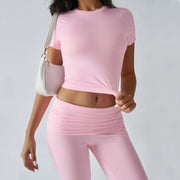 Foldable 2PCS Yoga Set Women Short