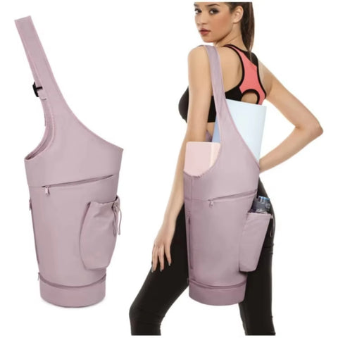 Yoga Mat Large Opening Long Tote Waterproof Wet Pocket  Holder