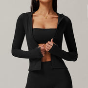 Zipper Jacket Women Yoga Crop Tops