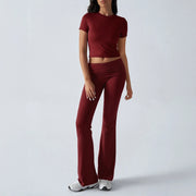 Foldable 2PCS Yoga Set Women Short
