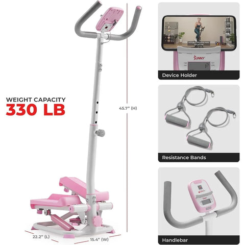 Sunny Health & Fitness Total Body 2-in-1 Smart Stepper Machine