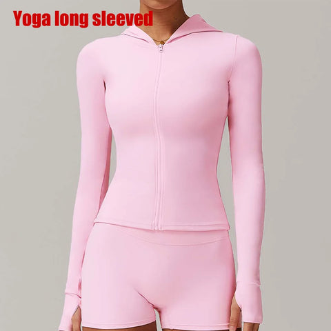 Zipper Jacket Women Yoga Crop Tops