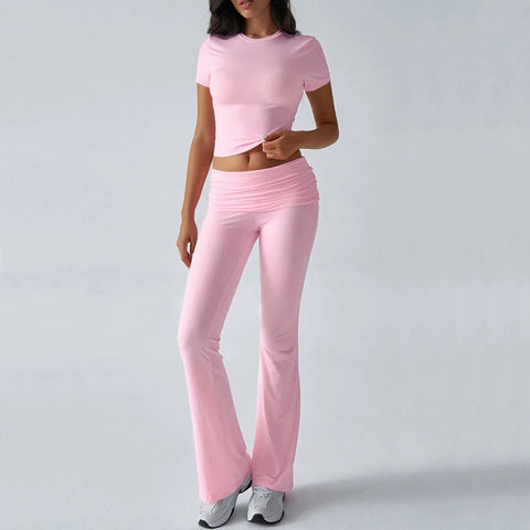 Foldable 2PCS Yoga Set Women Short