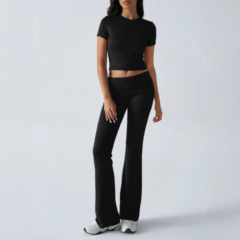 Foldable 2PCS Yoga Set Women Short