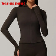 Zipper Jacket Women Yoga Crop Tops