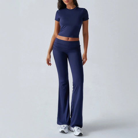 Foldable 2PCS Yoga Set Women Short