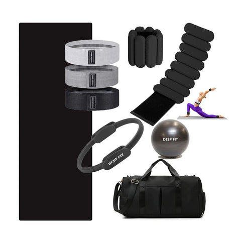 2025 Hot Sale Custom Logo Yoga Pilates Accessories Silicone Ankle Weight Yoga Mat Foam Roller Home Gym Fitness Kit