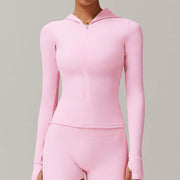 Zipper Jacket Women Yoga Crop Tops