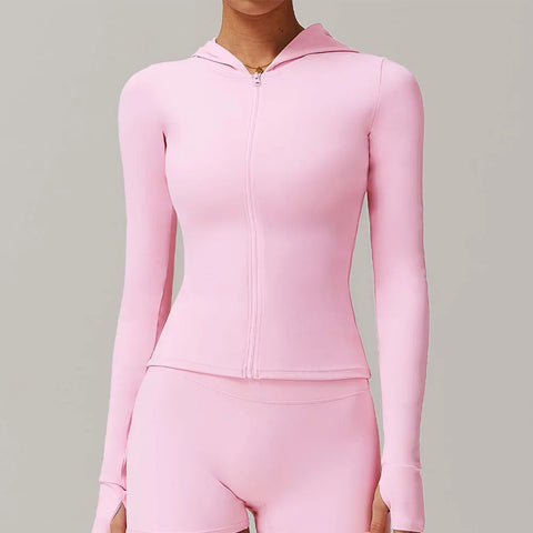 Zipper Jacket Women Yoga Crop Tops
