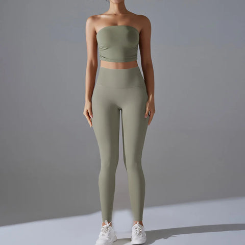 Non-slip Insert Strapless Sports Bra