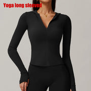 Zipper Jacket Women Yoga Crop Tops