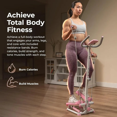 Sunny Health & Fitness Total Body 2-in-1 Smart Stepper Machine