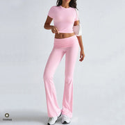 Foldable 2PCS Yoga Set Women Short