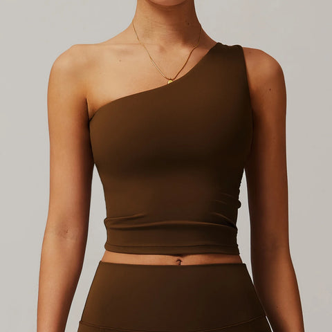 One Shoulder Push-up Sports Bra