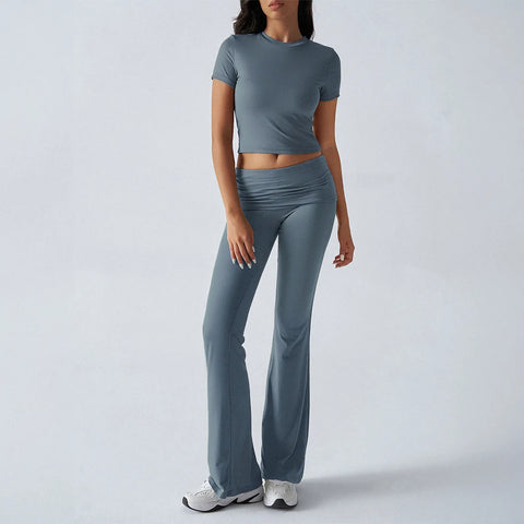Foldable 2PCS Yoga Set Women Short