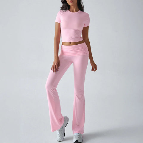 Foldable 2PCS Yoga Set Women Short