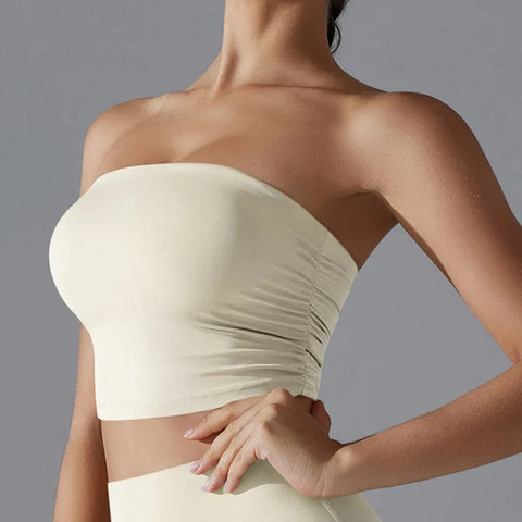 Non-slip Insert Strapless Sports Bra