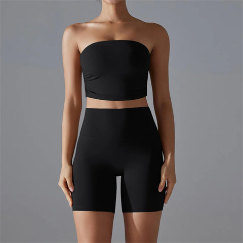 Non-slip Insert Strapless Sports Bra