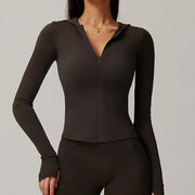 Zipper Jacket Women Yoga Crop Tops
