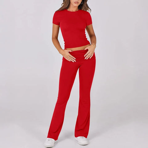 Foldable 2PCS Yoga Set Women Short